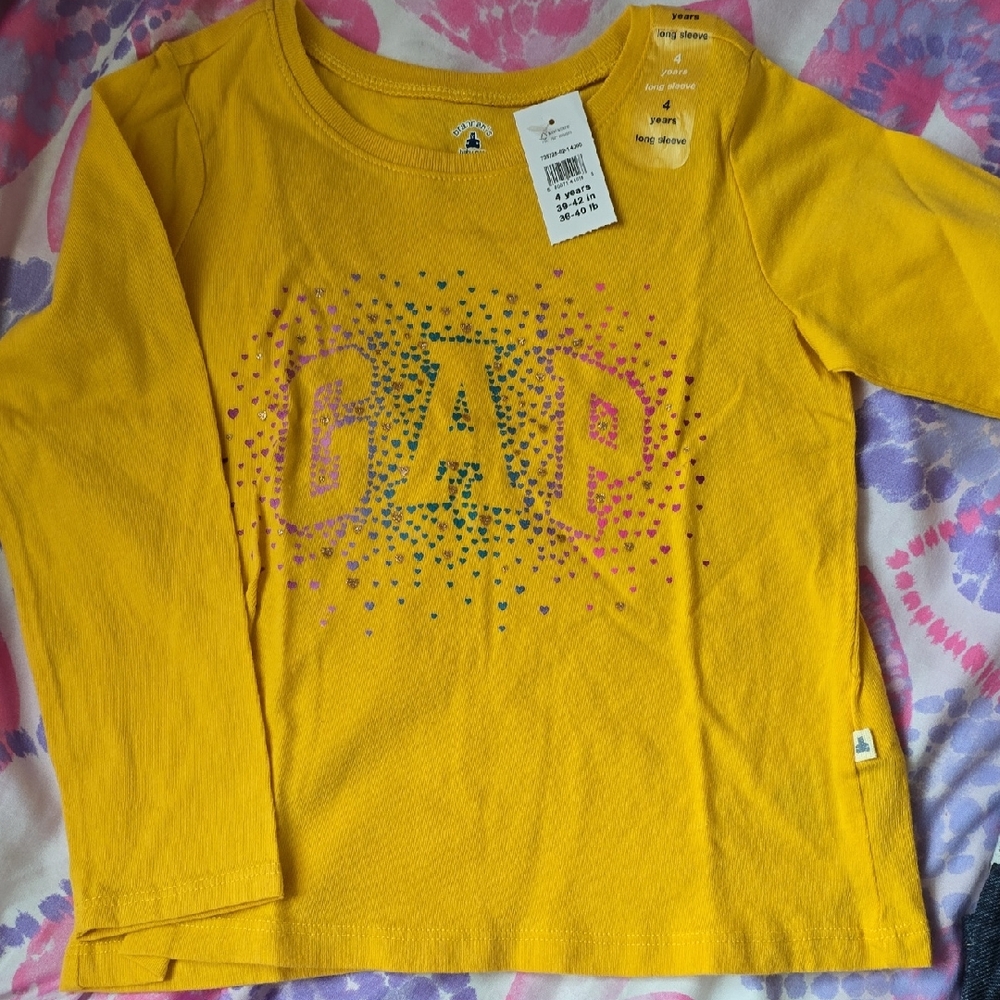 GAP Kids Bright Yellow Long Sleeve Tee
